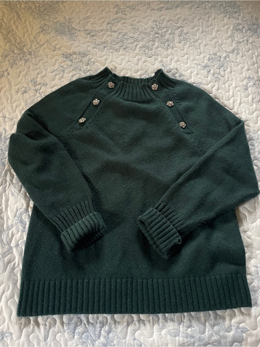 Forest green wool blend J Crew sweater